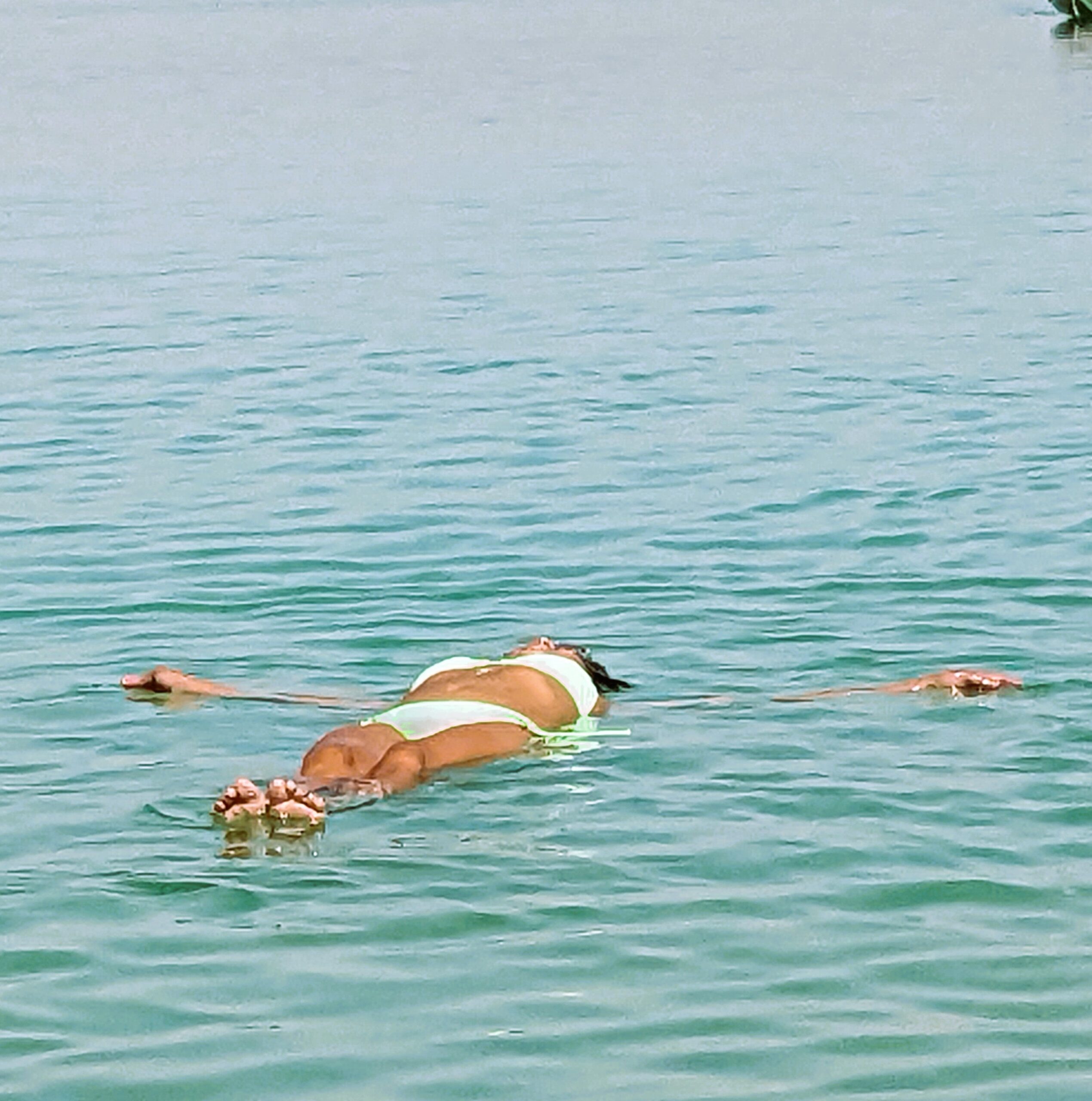 Deborah Floating in the Dead Sea